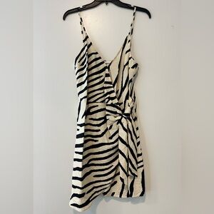 H&M Black and Cream Zebra Print Mini Dress